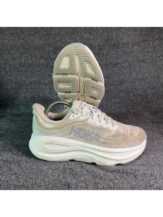 Hoka One One Shoes - Hoka One One Bondi 8 Wide Shoes Womens Size 8.5 Beige Mesh Running Sneakers